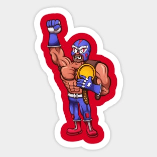 Cartoon Mexican Wrestler Sticker